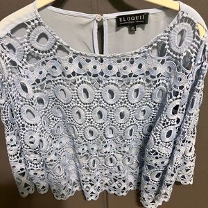 Eloquii Light Blue Crochet Blouse Lot 11